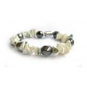 Magnet Clasp - 18cm Hematite Stone Beaded Bracelet